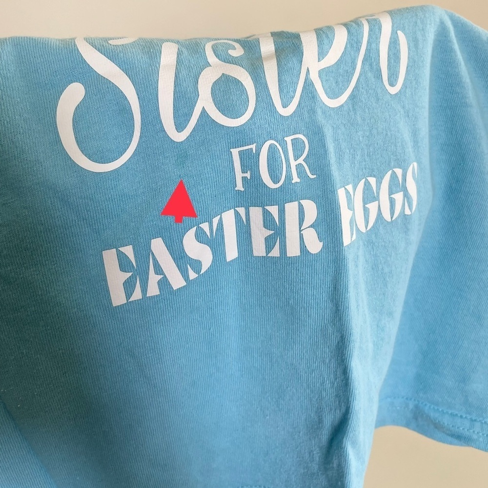 Gildan 100% Heavy Cotton Blue Easter Graphic T-Shirt Youth size XS - Picture 11 of 13